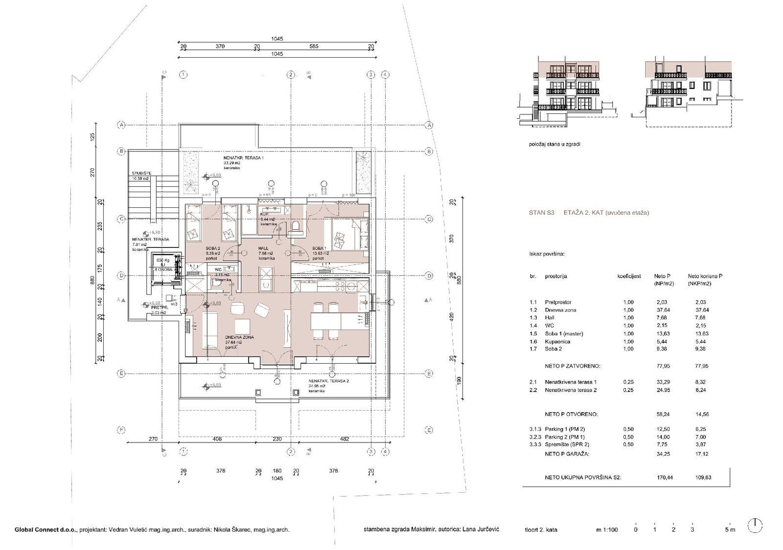 Tlocrt stana C — penthouse