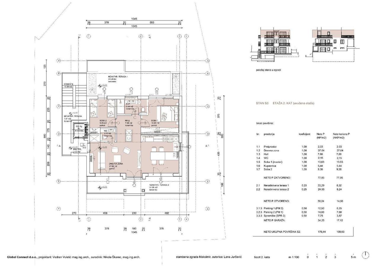 Tlocrt stana C — penthouse